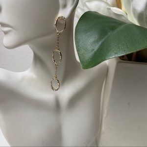 Panacea Genuine Stone Linear Drop Earrings